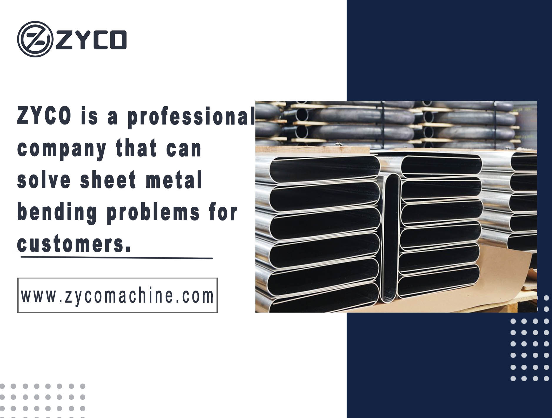 Zyco es una empresa profesional que puede resolver problemas de flexión de chapa para los clientes.