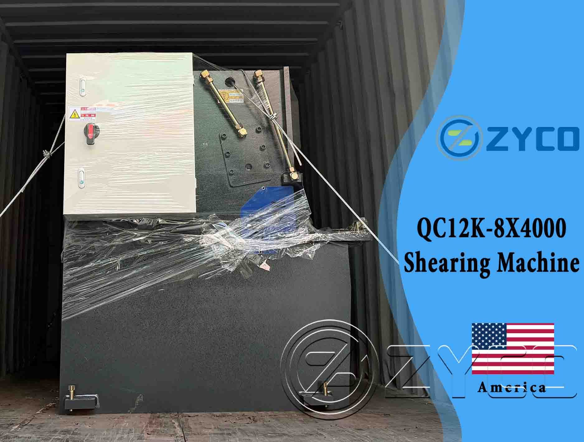 Cizalla hidráulica de placas de acero al carbono America-QC12K 8X4000