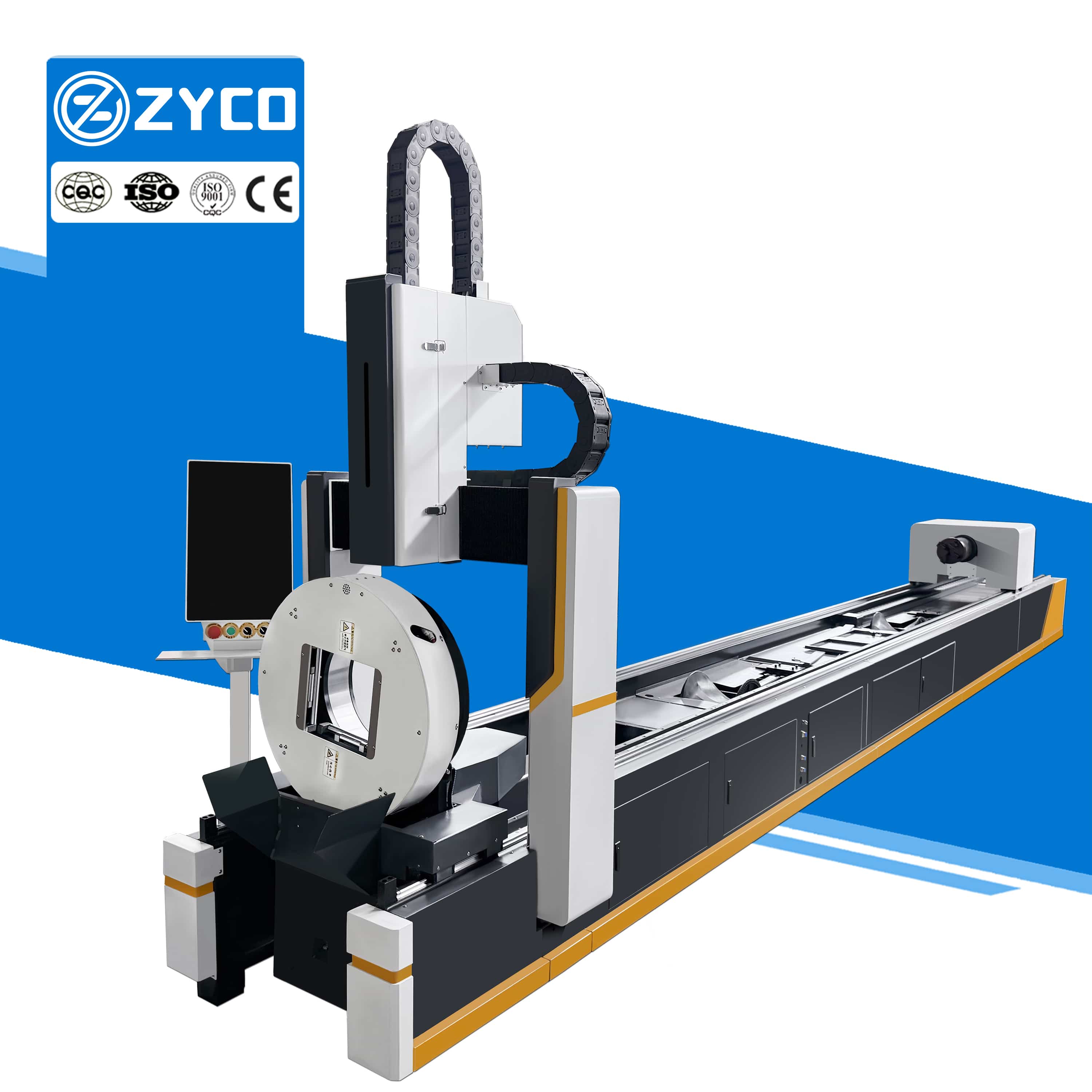 Máquina de corte láser de fibra CNC automática ZYCO para tubos de acero inoxidable y acero