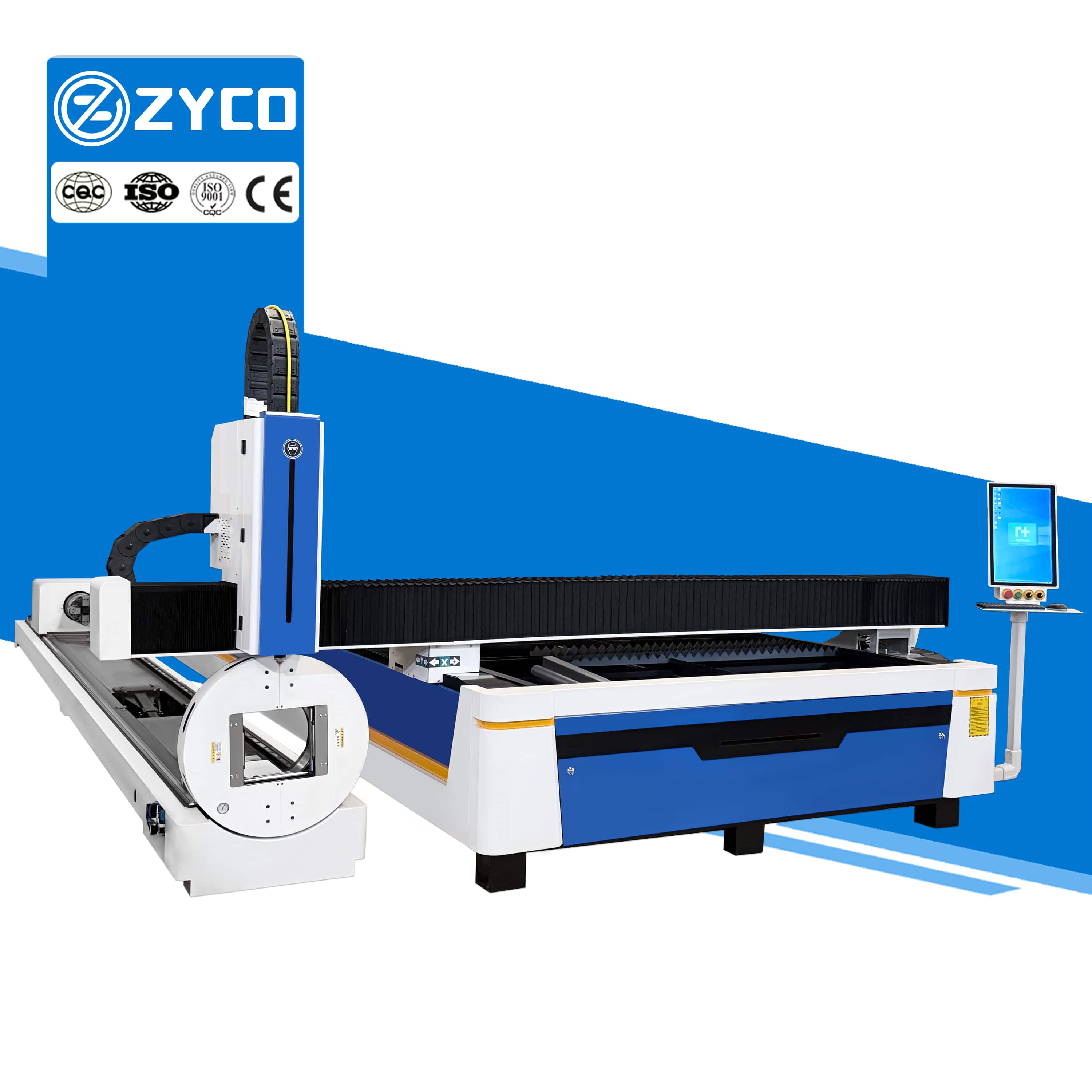Máquina de corte láser de fibra para placas y tubos metálicos ZYCO, máquina de corte láser CNC para fabricación de chapa metálica.