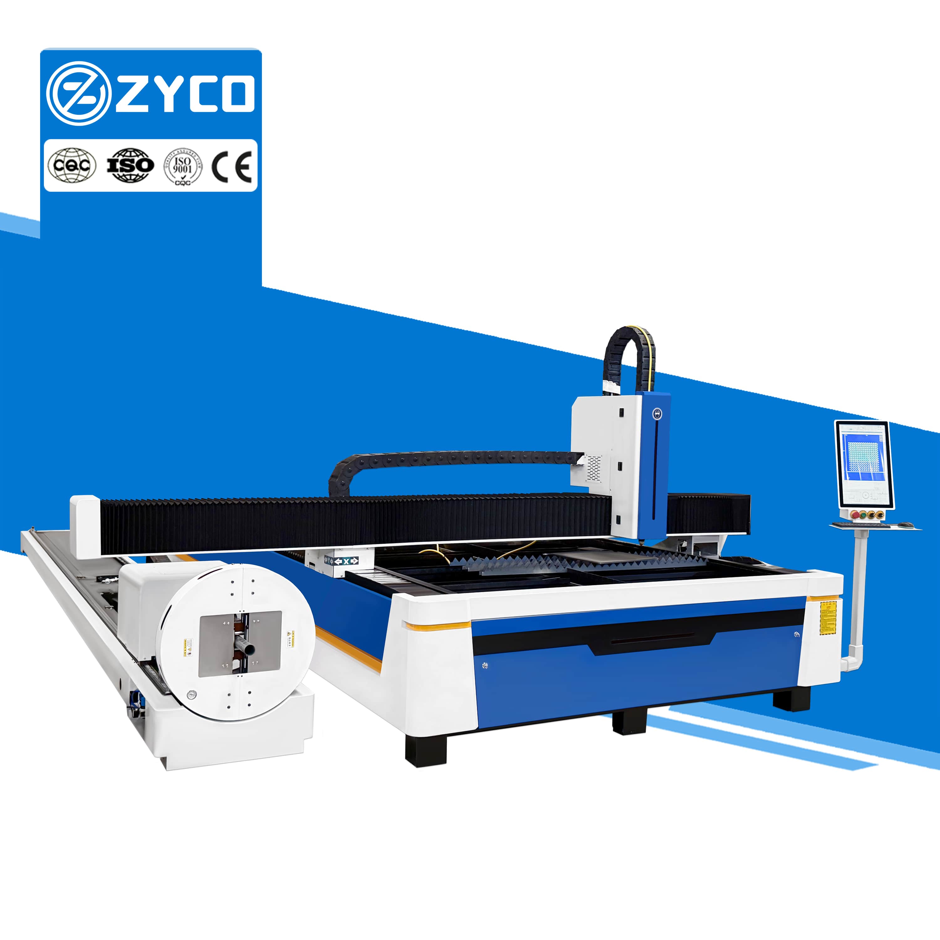 Máquina de corte láser de fibra para placas y tubos metálicos ZYCO, máquina de corte láser CNC para fabricación de chapa metálica.