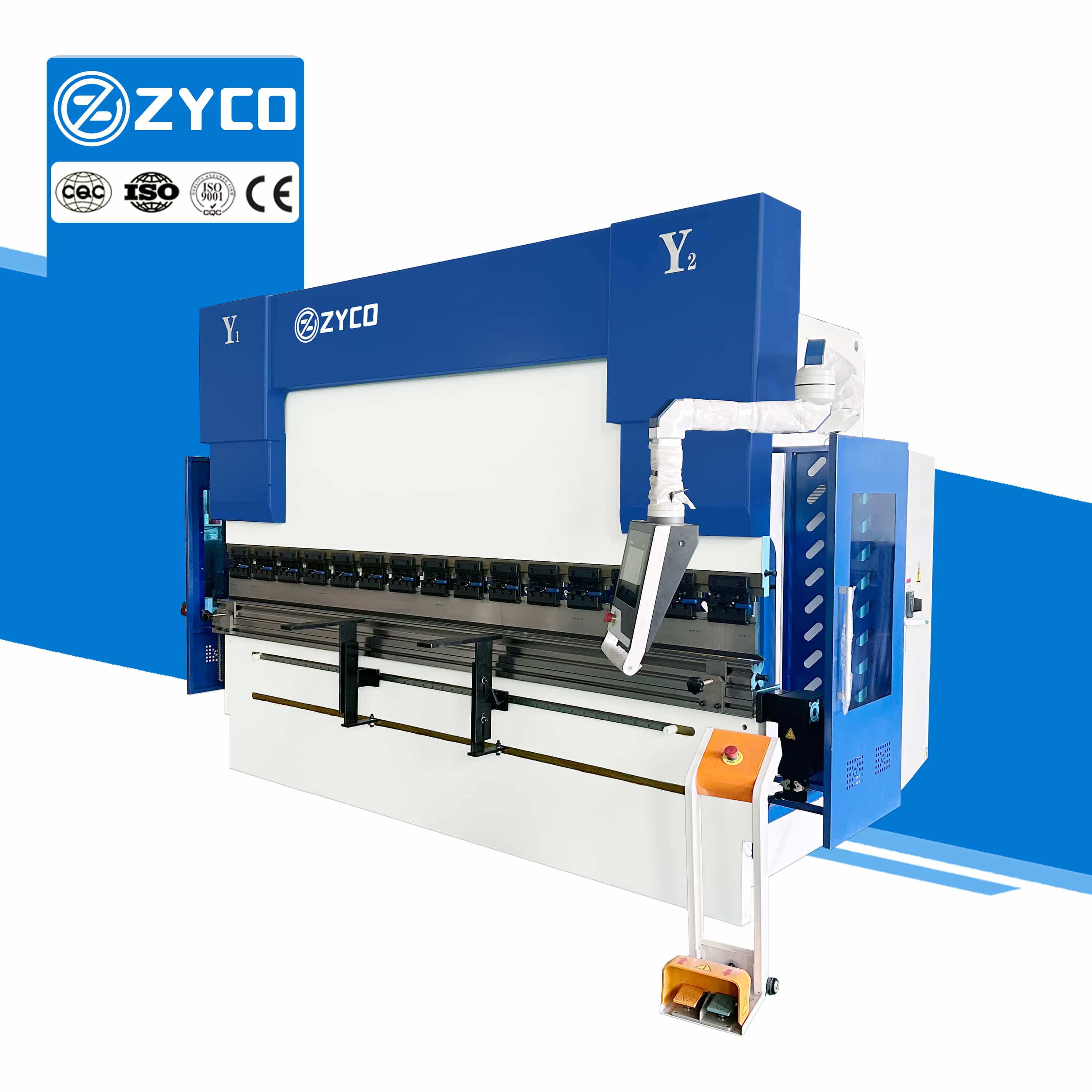 Plegadora CNC DA53T de 200T y 3200 mm con sincronización electrohidráulica avanzada.