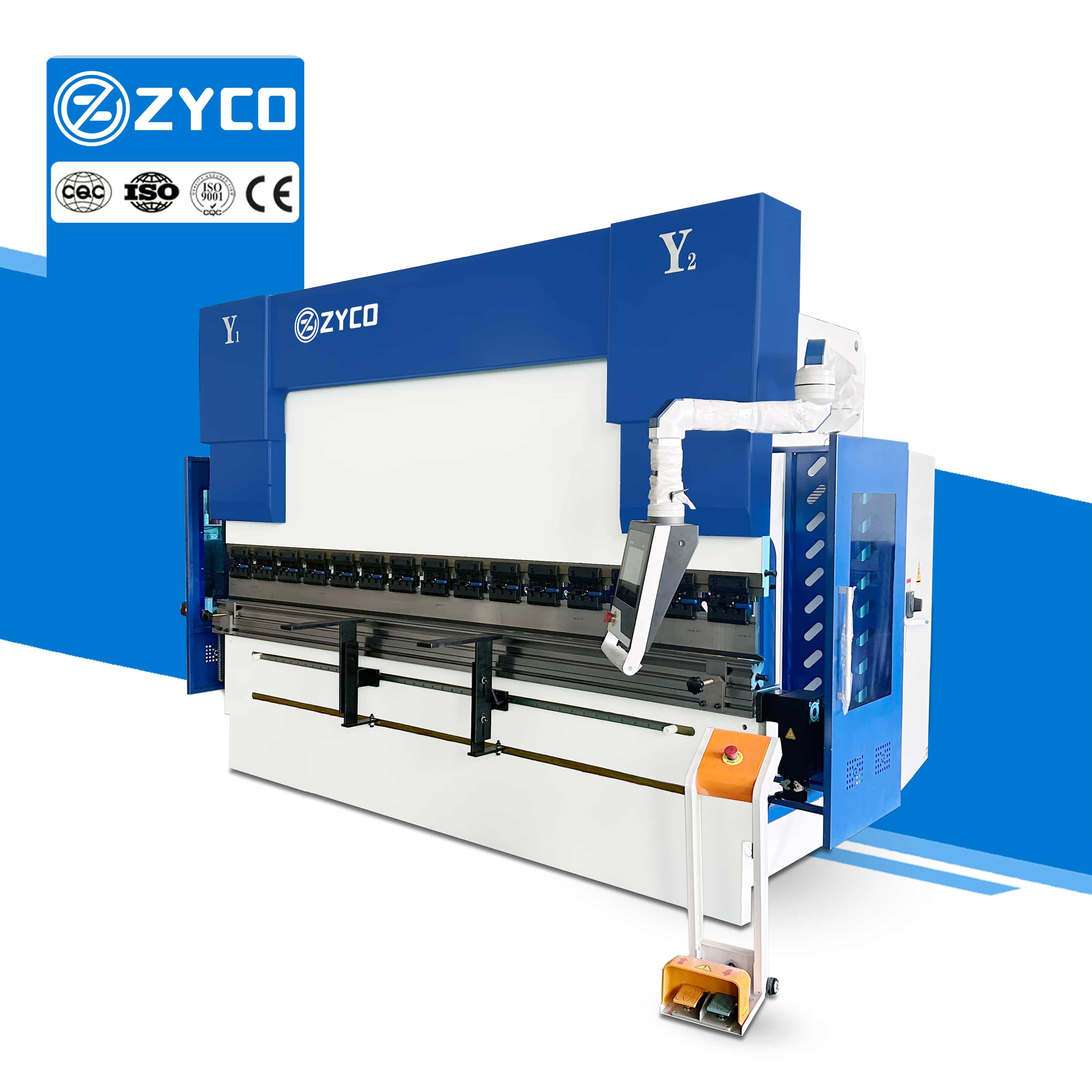 Plegadora CNC DA53T de 200T y 3200 mm con sincronización electrohidráulica avanzada.