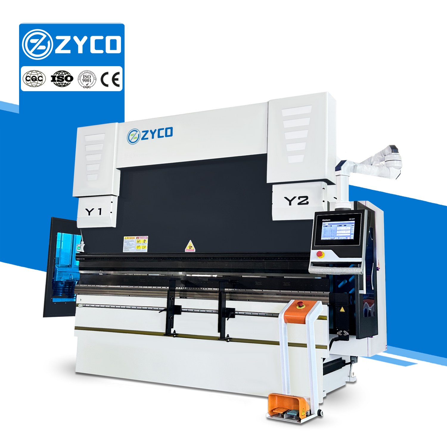 Prensa plegadora CNC DA53T con sistema de sujeción WILA para plegado de precisión.